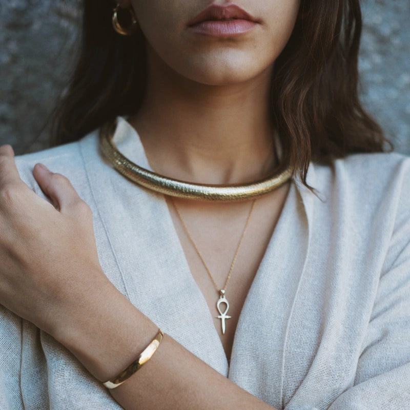 Snake Skin Hoop | Collier cerceau - Laiton