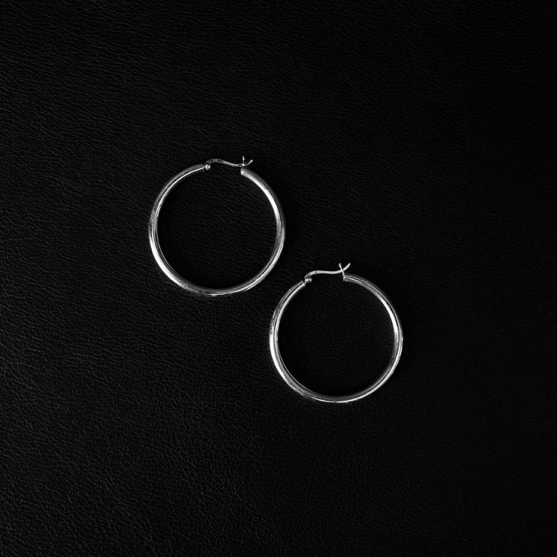 Nahi | Hoop Earrings – 925 Silver - NOIR KĀLA