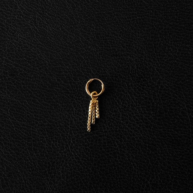 Triad Link | Charm Hoop Earrings - Gold