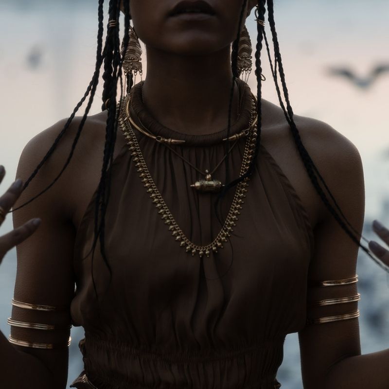 Ancient Armlet  | Bracelet - Laiton - NOIR KĀLA