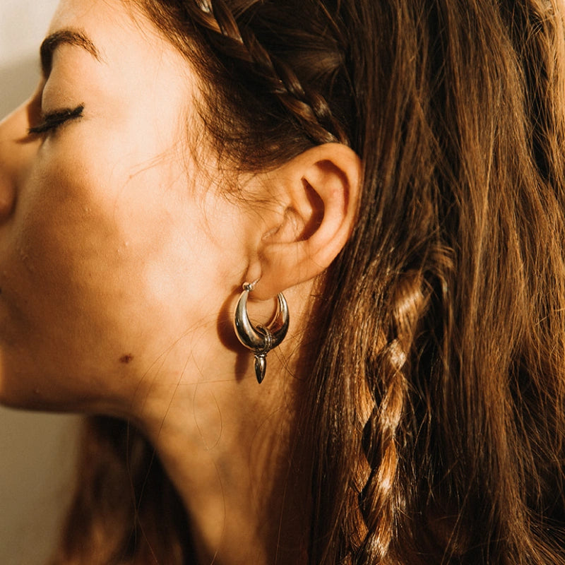 Kāla | Hoop Earrings – 925 Silver - NOIR KĀLA