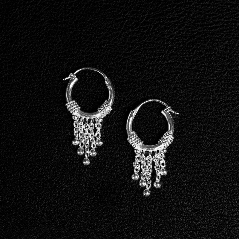 Charm | Hoop Earrings – 925 Silver - NOIR KĀLA