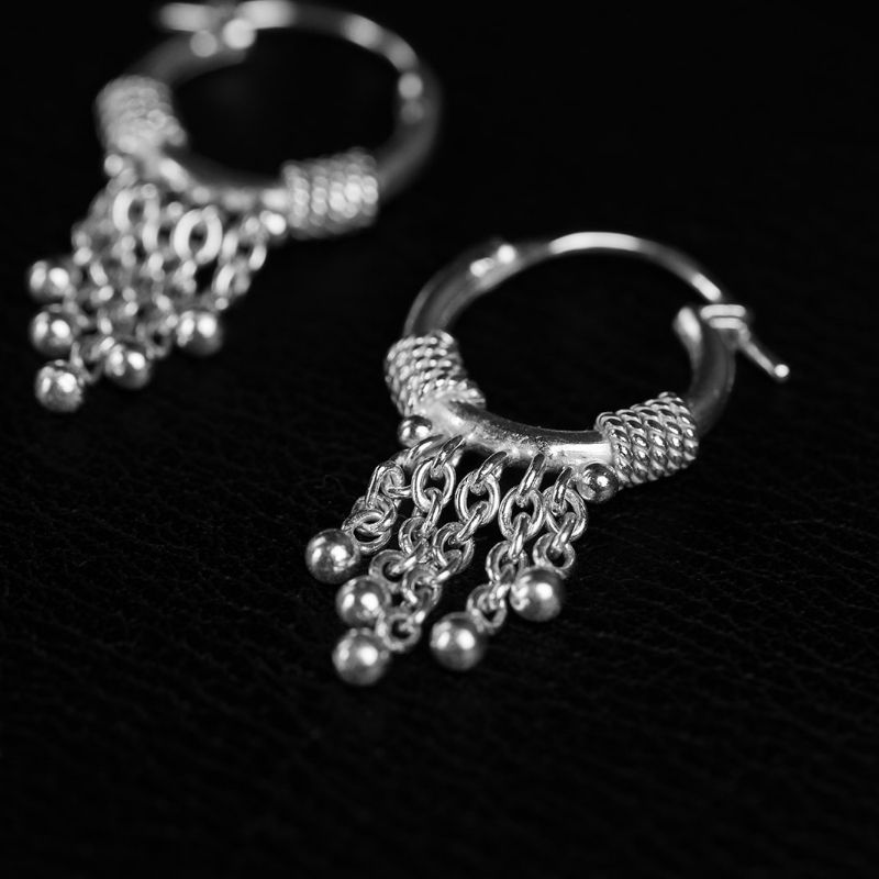 Charm | Hoop Earrings – 925 Silver - NOIR KĀLA