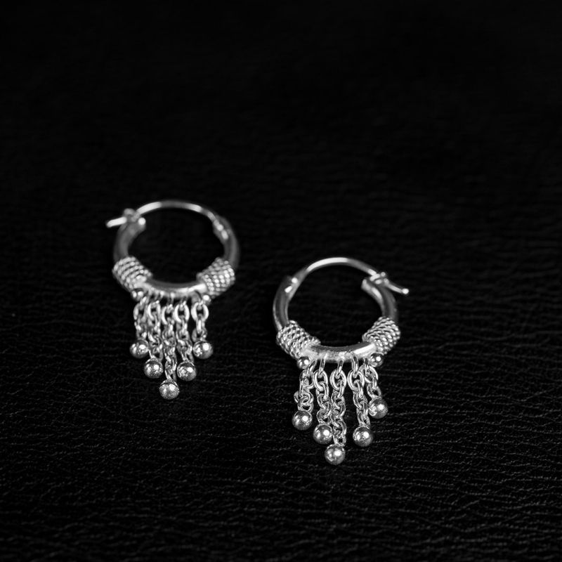 Charm | Hoop Earrings – 925 Silver - NOIR KĀLA