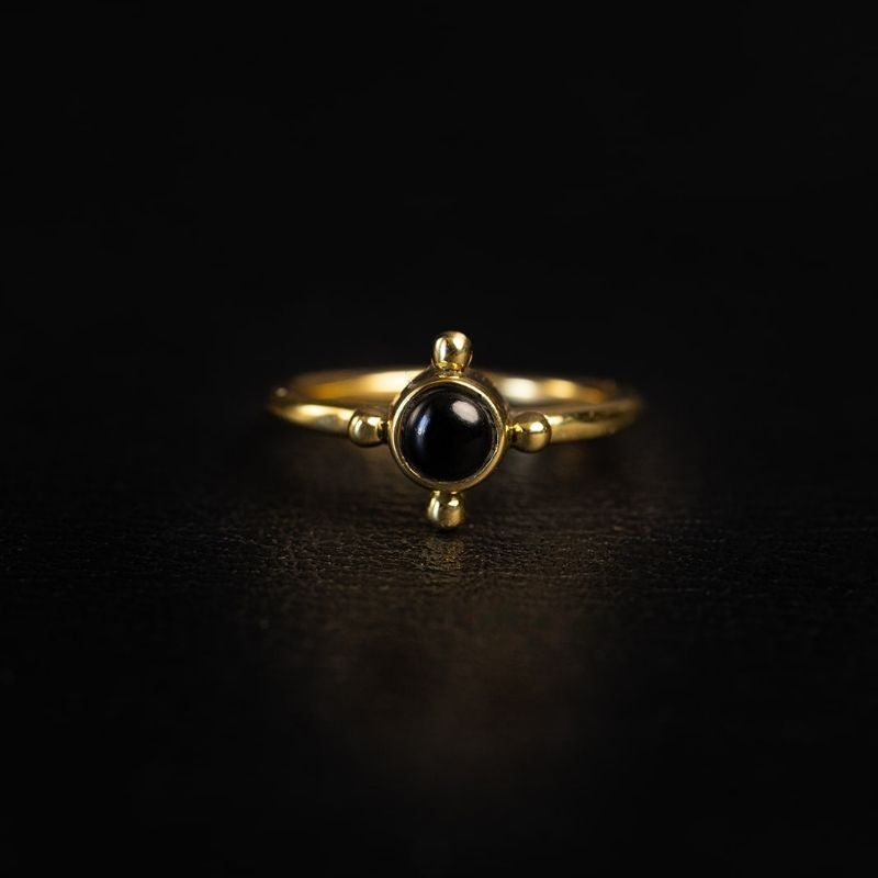 Dark Onyx | Ring - Brass - NOIR KĀLA