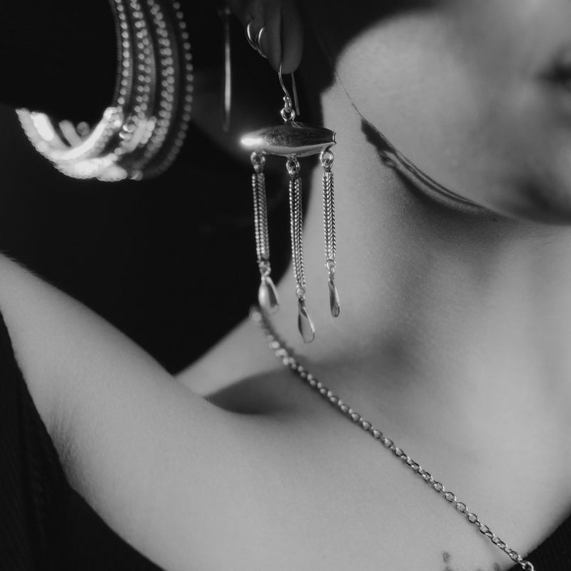 Poise Charm | Boucles d'oreilles - Argent 925 - NOIR KĀLA
