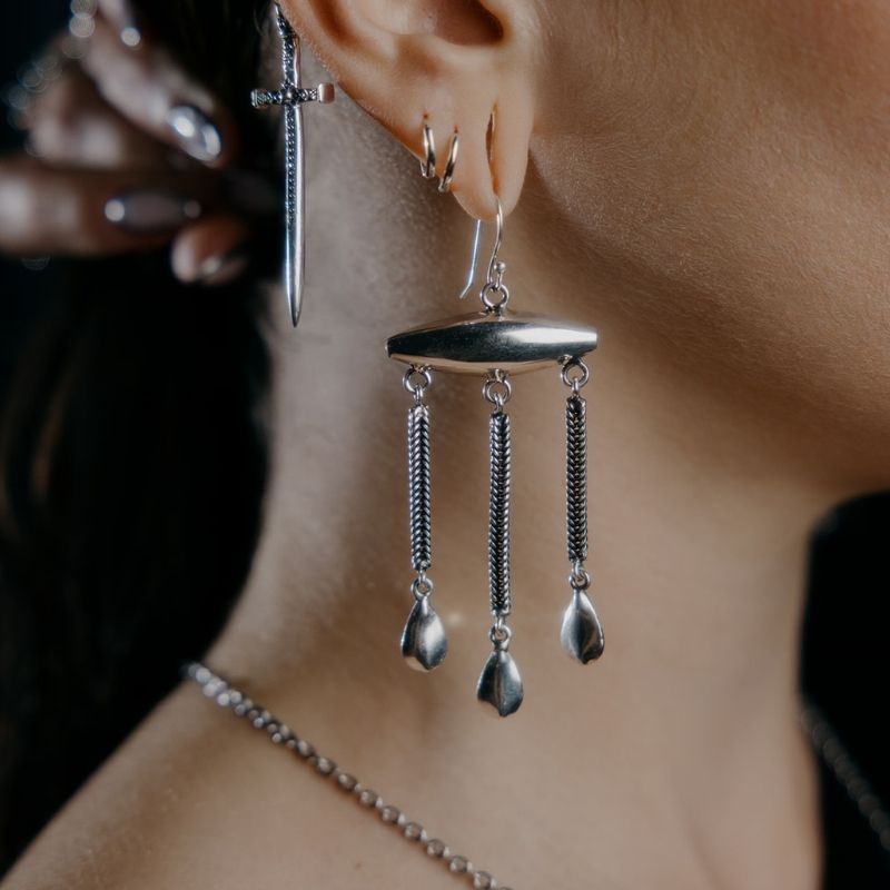 Poise Charm | Boucles d'oreilles - Argent 925 - NOIR KĀLA