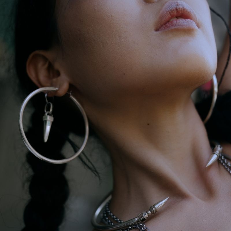 Nahi Grand | Hoops Earrings – 925 Silver - NOIR KĀLA