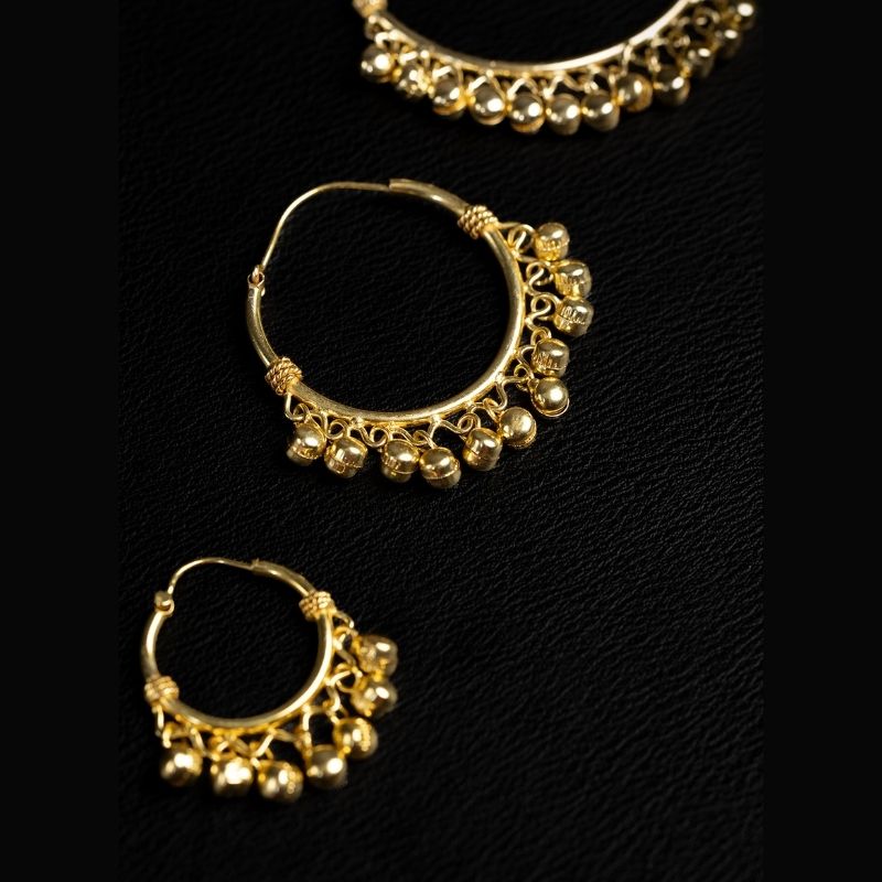 Wind Womxn | Boucles d'oreilles créoles - Laiton - NOIR KĀLA