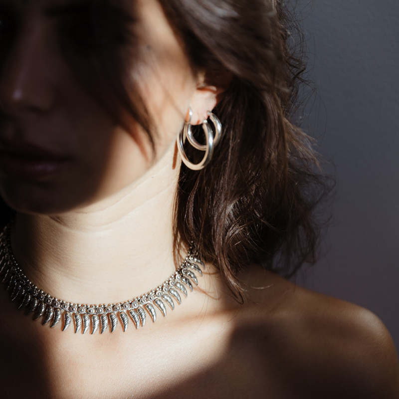 Nahi | Hoop Earrings – 925 Silver - NOIR KĀLA