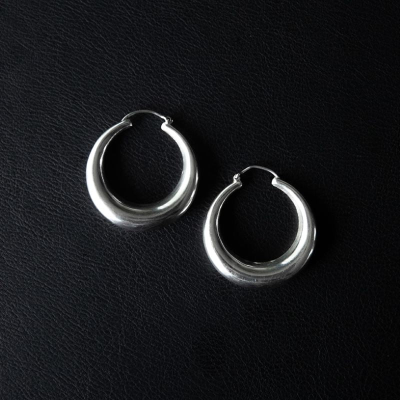 Yasmine | Boucles d'oreilles créoles  - NOIR KĀLA