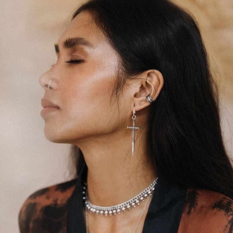 Sacred Sword | Charm Hoop Earrings