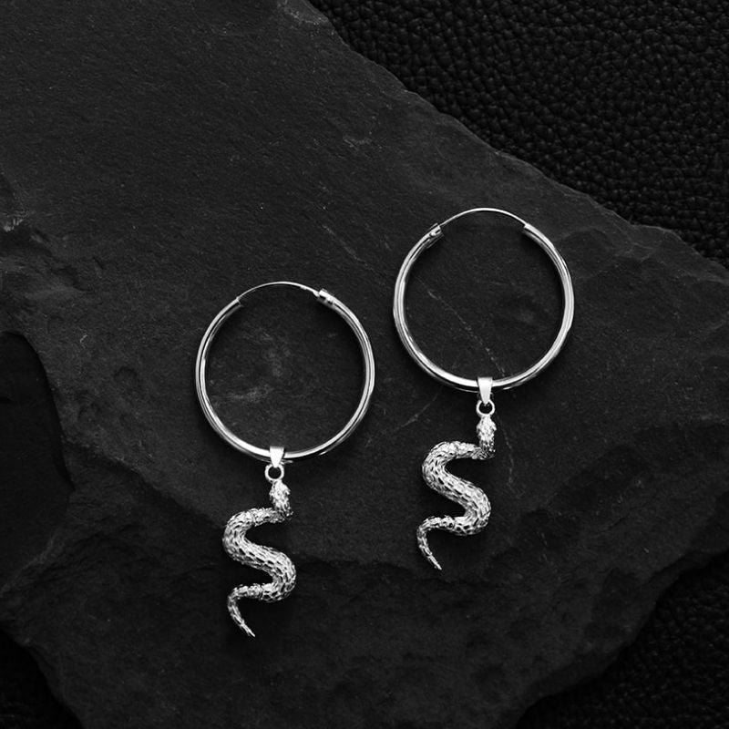 Serpent | Charm Hoop Earrings