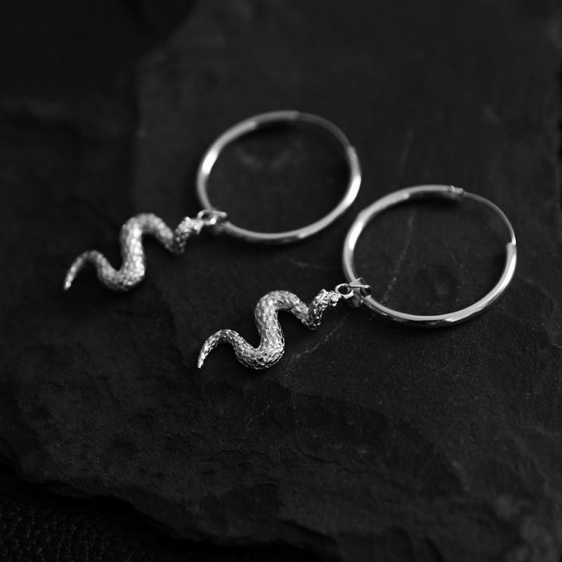Serpent | Charm Hoop Earrings