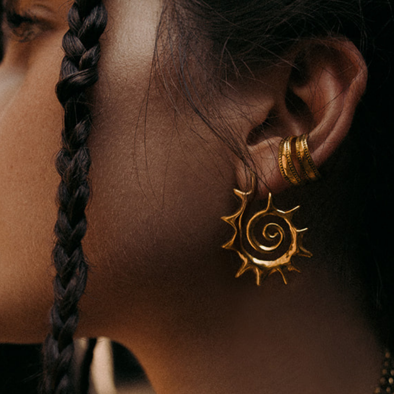 Boucles d'oreilles Fractal | Laiton