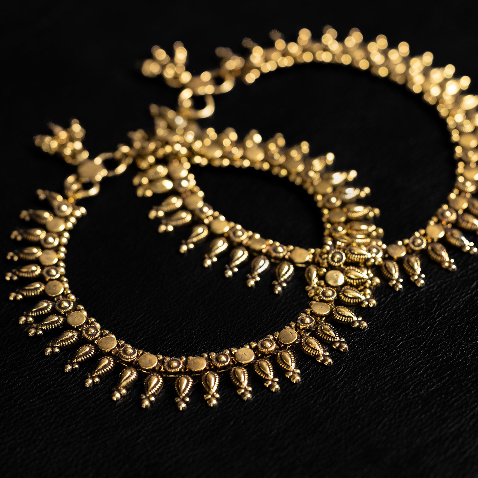 Dakini | Bracelet de cheville - Laiton  - NOIR KĀLA