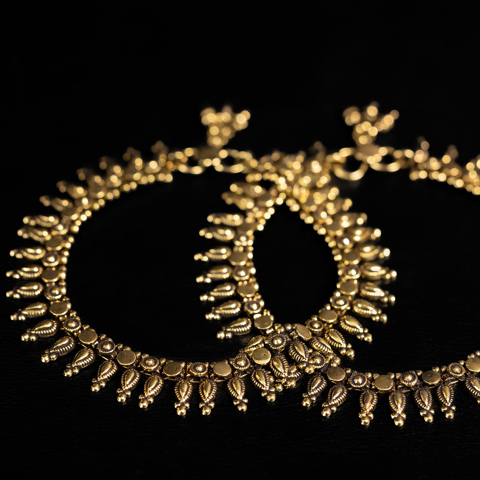 Dakini | Bracelet de cheville - Laiton  - NOIR KĀLA