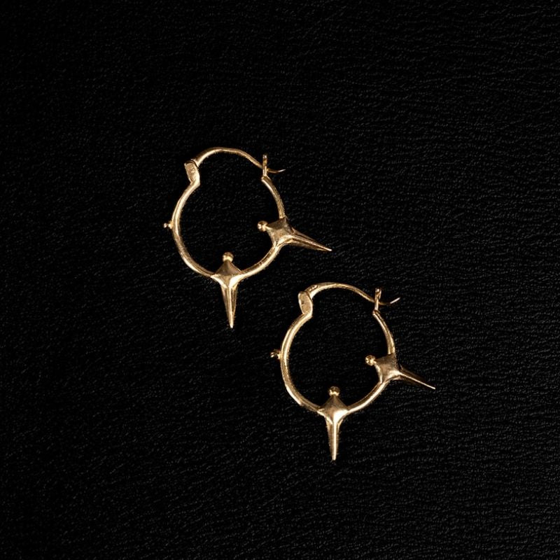 Ava Armor [L] | Boucles d'oreilles créoles en bois noir - NOIR KĀLA