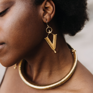 Snake Skin Hoop | Collier - Laiton