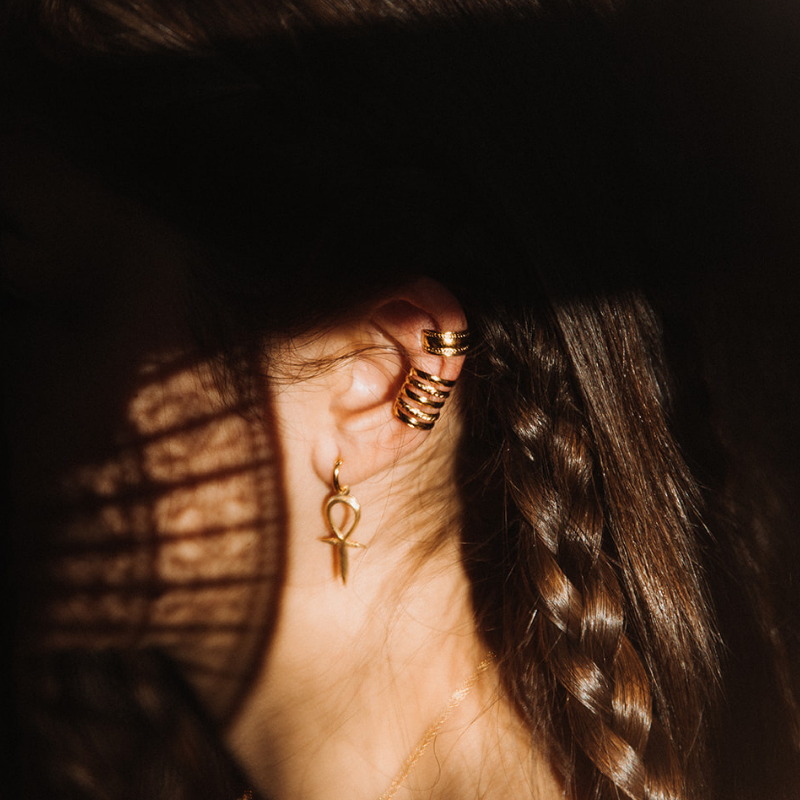 Aya Combo | Bijoux de cheveux x Manchette d&#39;oreille - Or