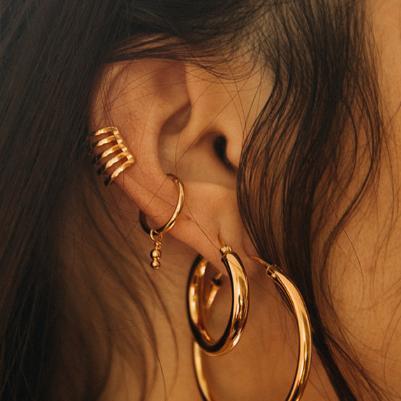 Aya Combo | Hair Jewelry x Ear Cuff - Gold