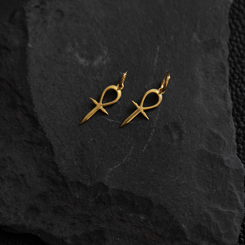 Ankh | Womb of Life Hoop Earrings - Gold