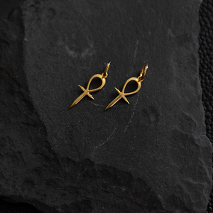 Ankh | Womb of Life Hoops - Gold