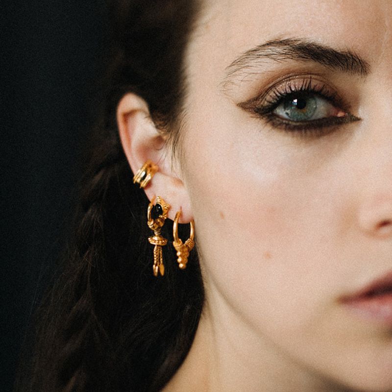 Beaded Mountain | Hoops - Gold